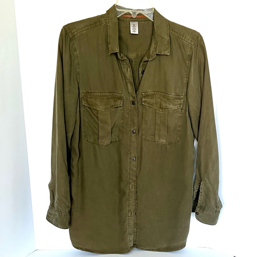 Olive Green Button Down Shirt